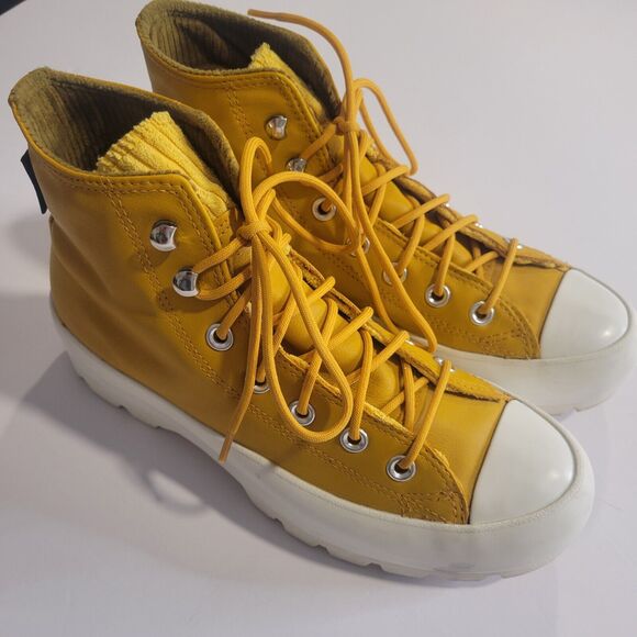 Converse Shoes - Converse Chuck Taylor All Star Lugged leather High Gold Dart sz 8. Yellow...